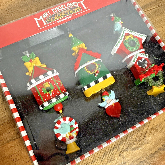 Vintage Mary Engelbreit Christmas Tree Ornaments Birdhouses Bird Theme Gift New - Picture 7 of 11